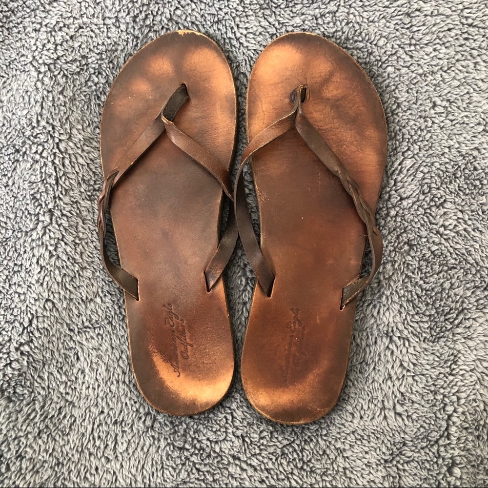 AEO Braided Leather Flip Flops